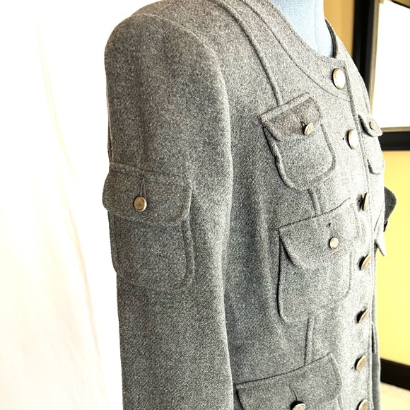 Moda International wool military jacket, pockets 12 170 - Picture 6 of 7